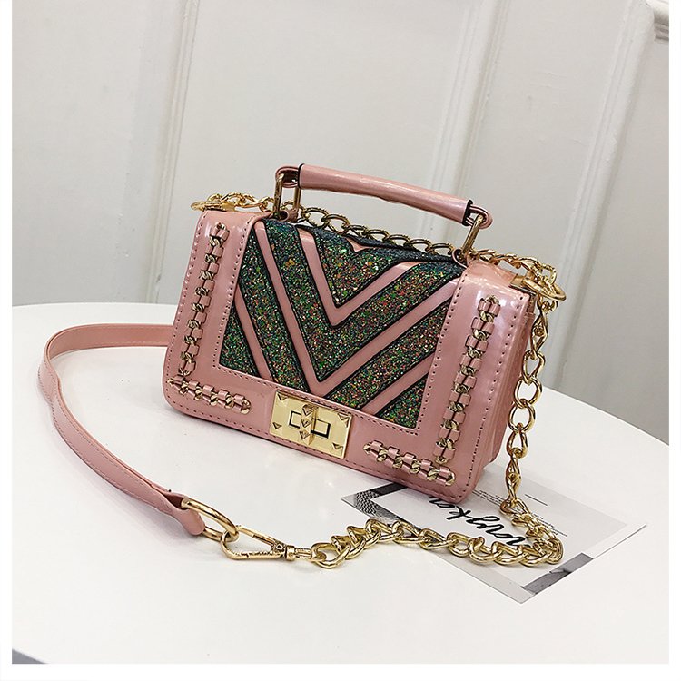 Fashion Pink V Shape Pattern Decorated Shoulder Bag,Messenger bags