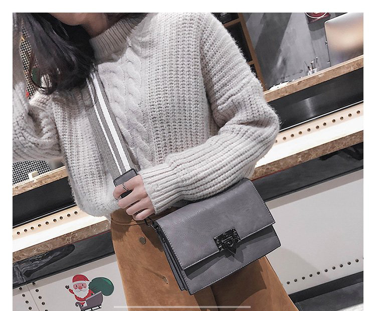 Fashion Gray Pure Color Decorated Shoulder Bag,Messenger bags