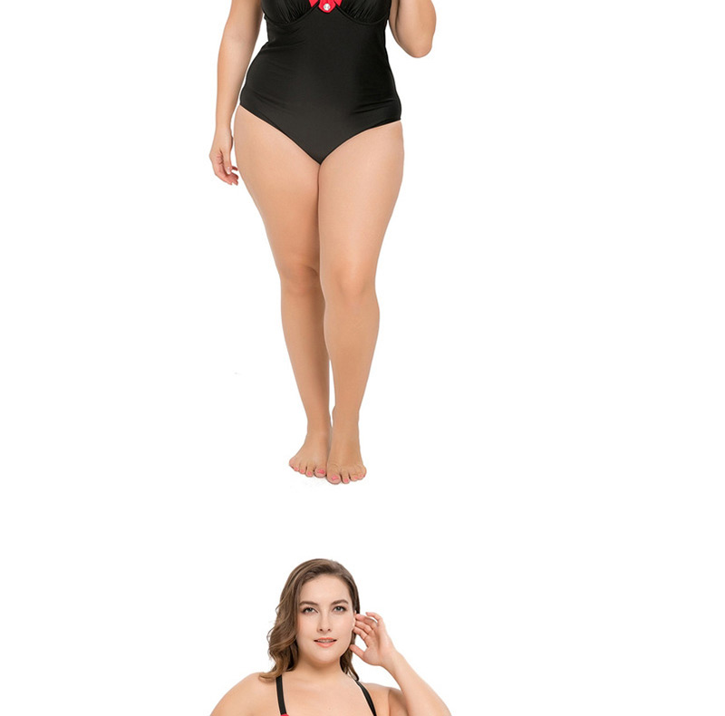 Sexy Plum Red Diamond Decorated Larger Size Swimwear,Swimwear Plus Size