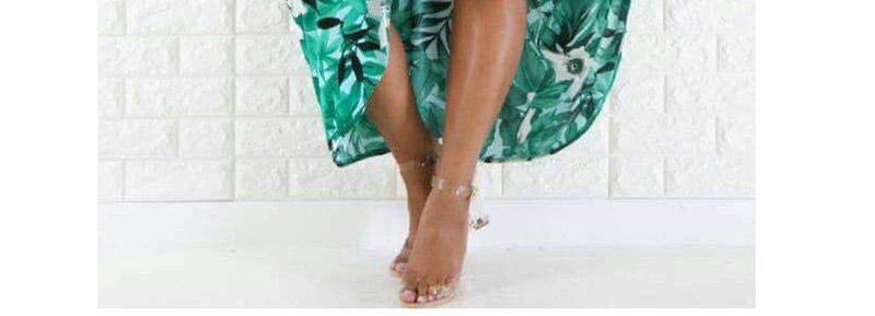 Sexy Green Leaf Pattern Decorated Larger Size Swimwear（Without Shawl),Swimwear Plus Size