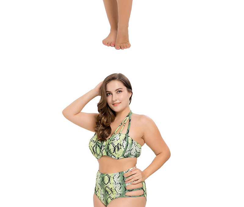 Sexy Green Hollow Out Design High-waist Swimwear,Swimwear Plus Size