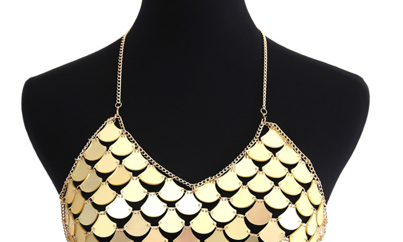 Fashion Gold Color Sector Shape Design Pure Color Body Chain,Body Piercing Jewelry