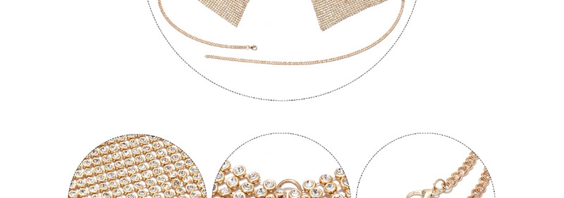Fashion Silver Color Diamond Decorated Pure Color Chest Chain,Body Piercing Jewelry