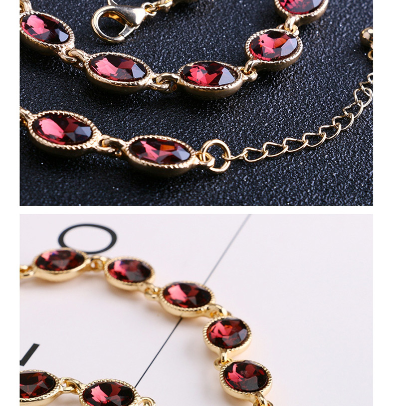 Fashion Red Oval Shape Gemstone Decorated Necklace,Bib Necklaces
