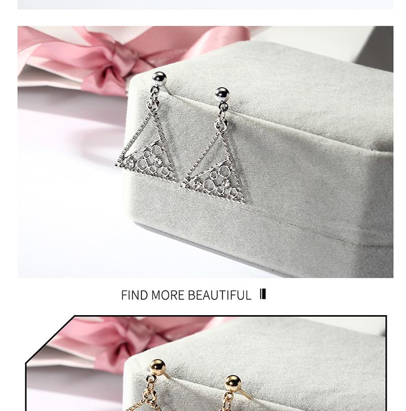 Fashion Silver Color Triangle Shape Design Hollow Out Earrings,Stud Earrings