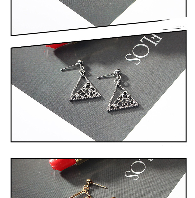 Fashion Silver Color Triangle Shape Design Hollow Out Earrings,Stud Earrings