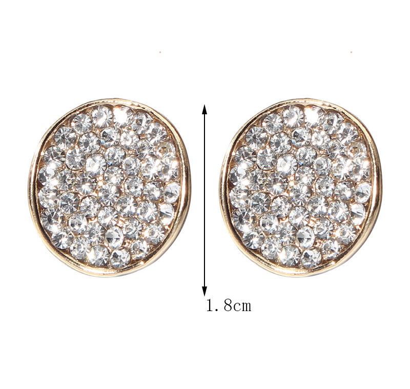Fashion Silver Color Full Diamond Decorated Round Shape Earrings,Drop Earrings