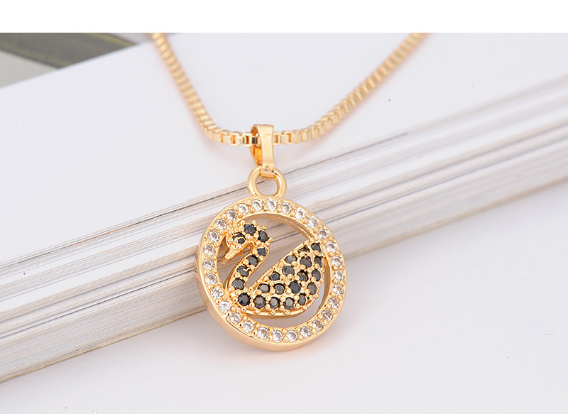 Fashion Gold Color Swan Pendant Decorated Necklace,Necklaces
