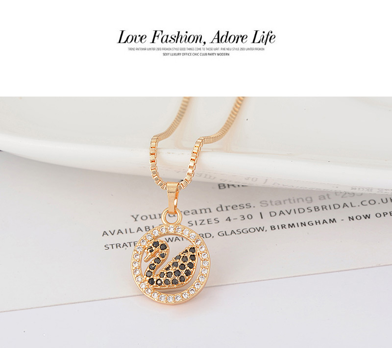 Fashion Gold Color Swan Pendant Decorated Necklace,Necklaces