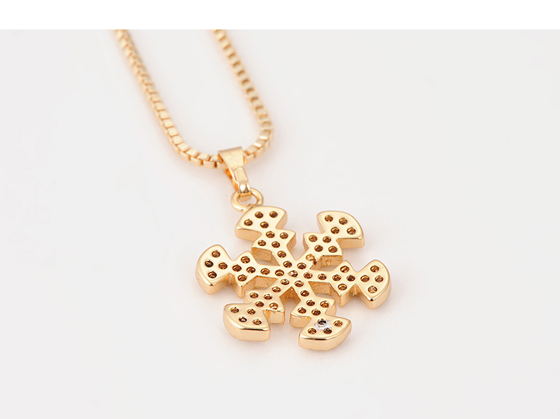 Fashion Gold Color Snowflake Pendant Decorated Necklace,Necklaces
