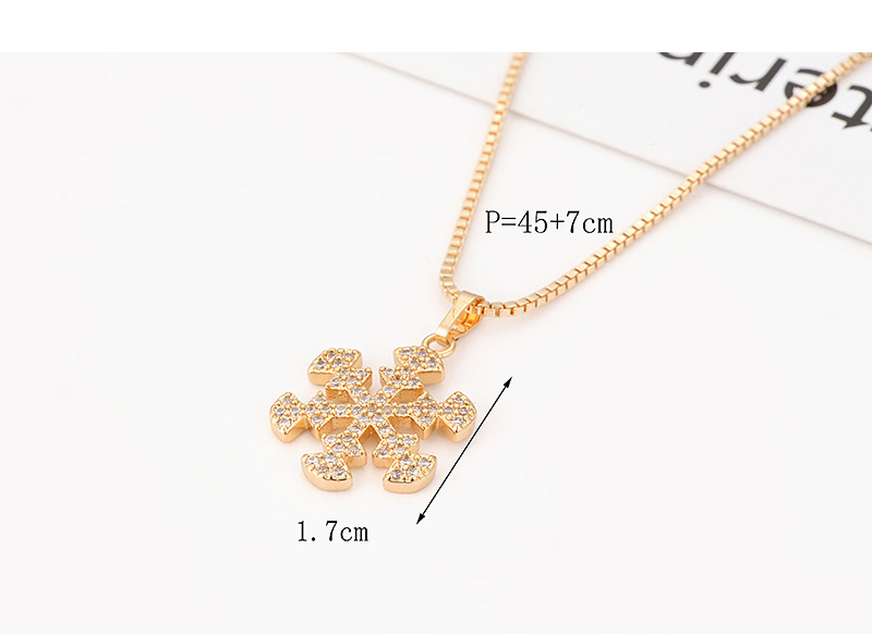 Fashion Gold Color Snowflake Pendant Decorated Necklace,Necklaces