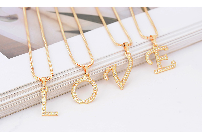 Fashion Gold Color Letter Q Pendant Decorated Necklace,Necklaces