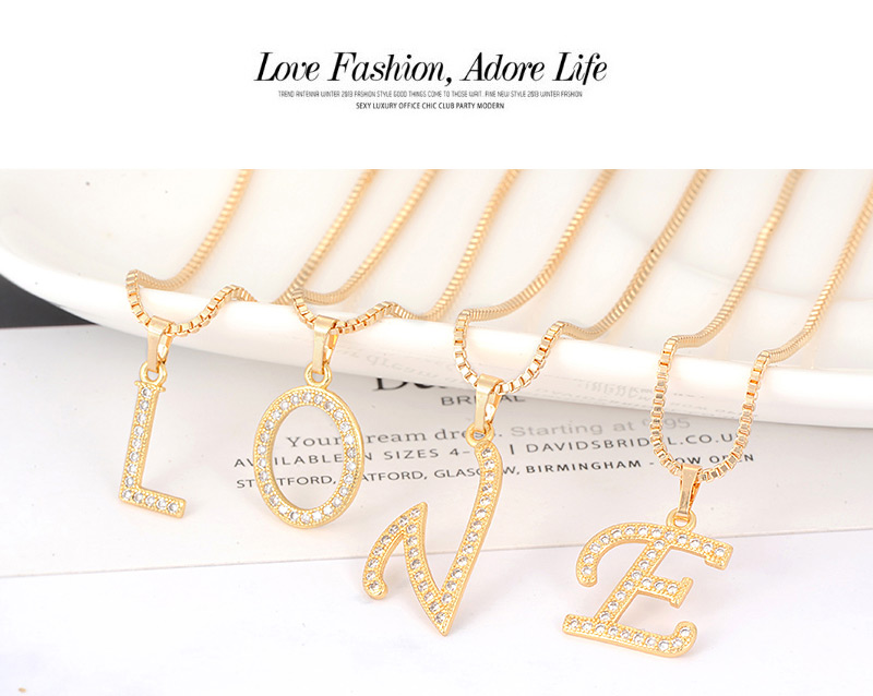 Fashion Gold Color Letter Z Pendant Decorated Necklace,Necklaces