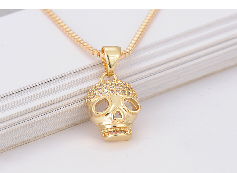 Fashion Rose Gold Skull Pendant Decorated Necklace,Necklaces