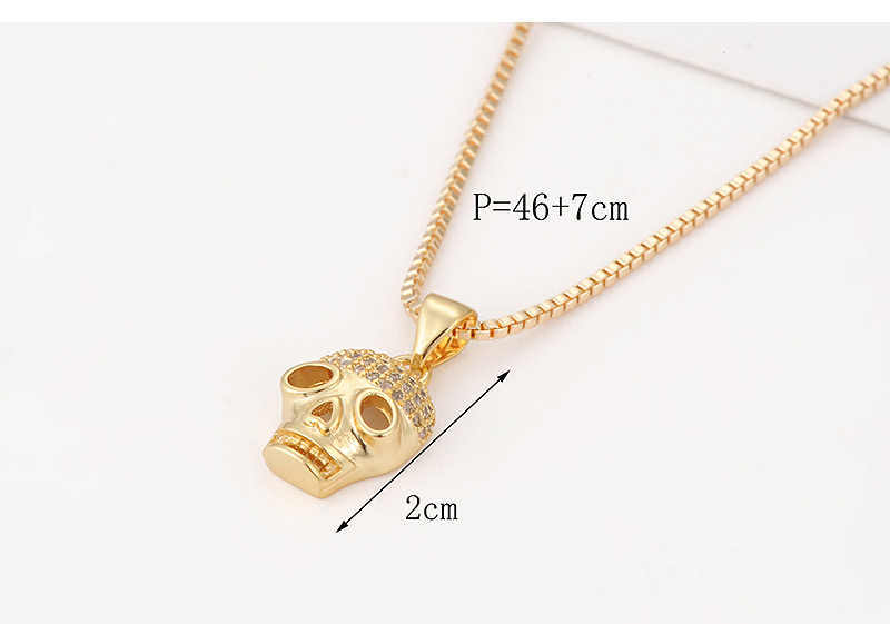Fashion Rose Gold Skull Pendant Decorated Necklace,Necklaces