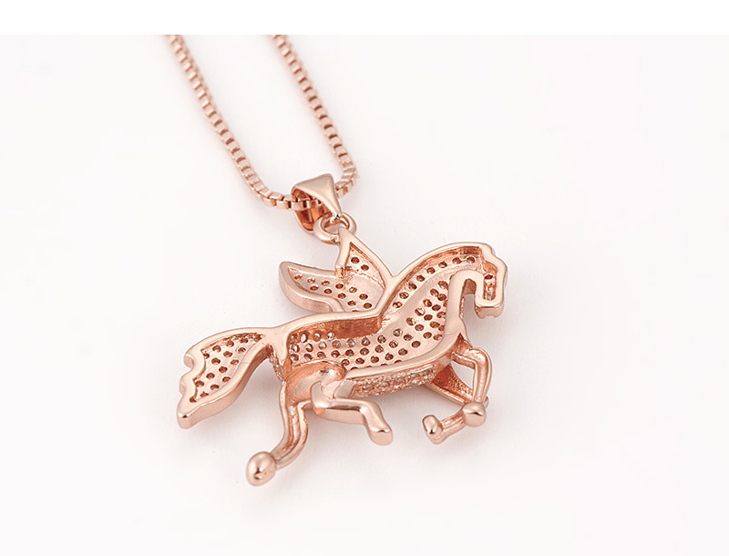 Fashion Rose Gold Horse Pendant Decorated Necklace,Necklaces