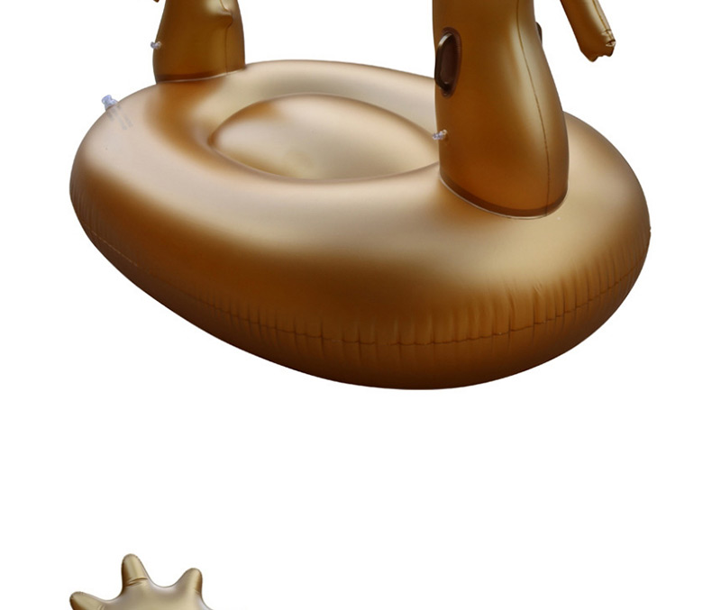 Trendy Gold Color Hippocampus Shape Design Swimming Floats,Swim Rings