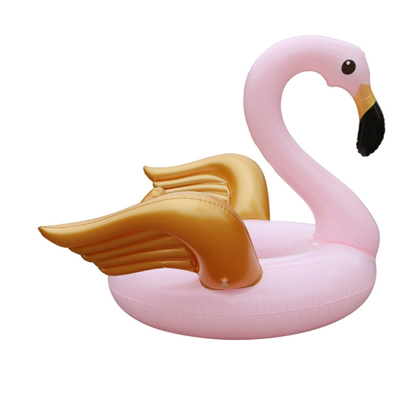 Trendy Gold Color+pink Flamingo Shape Design Baby Swimming Ring,Swim Rings