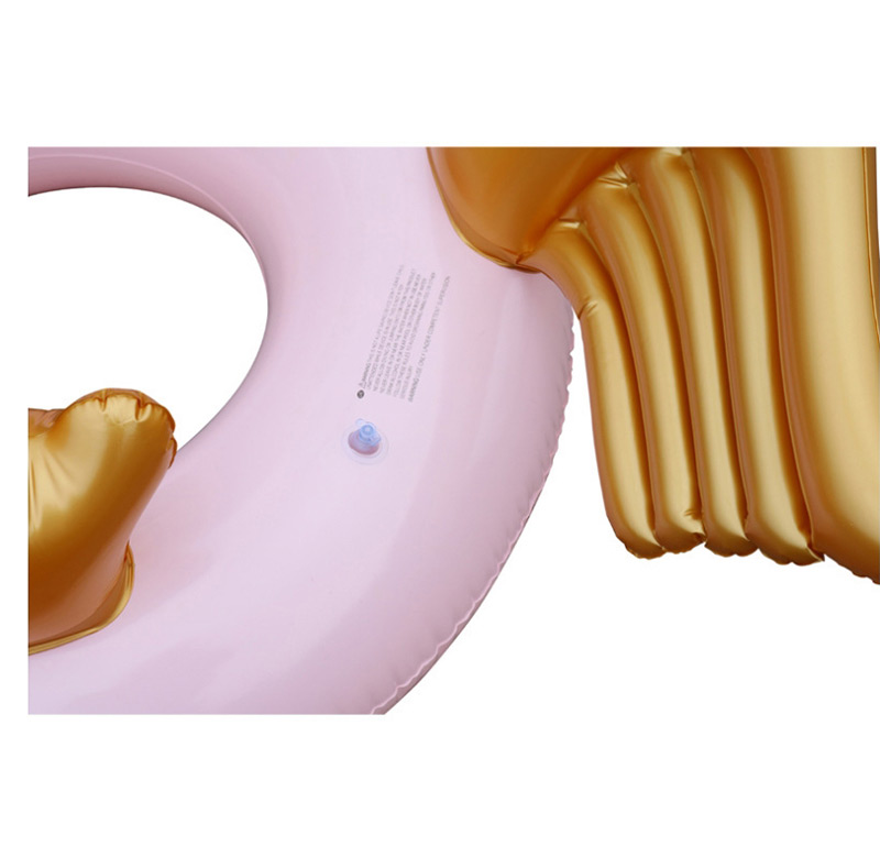 Trendy Gold Color+pink Flamingo Shape Design Baby Swimming Ring,Swim Rings