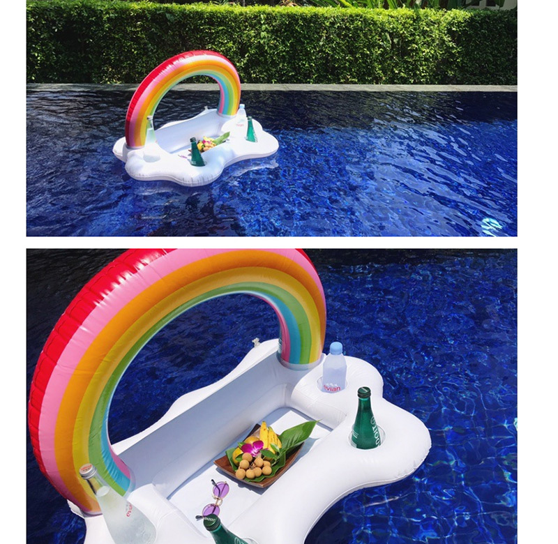 Trendy White Rainbow Shape Design Cup Holder,Swim Rings