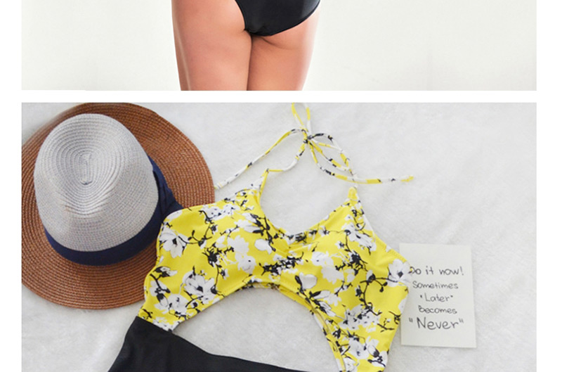 Sexy Yellow Hollow Out Design One-piece Swimwear,One Pieces