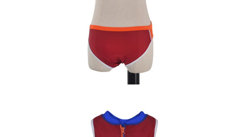 Sexy Orange Zipper Decorated One-piece Swimwear,One Pieces