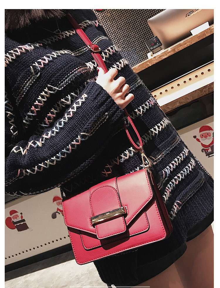 Fashion Red Square Shape Design Pure Color Bag,Messenger bags