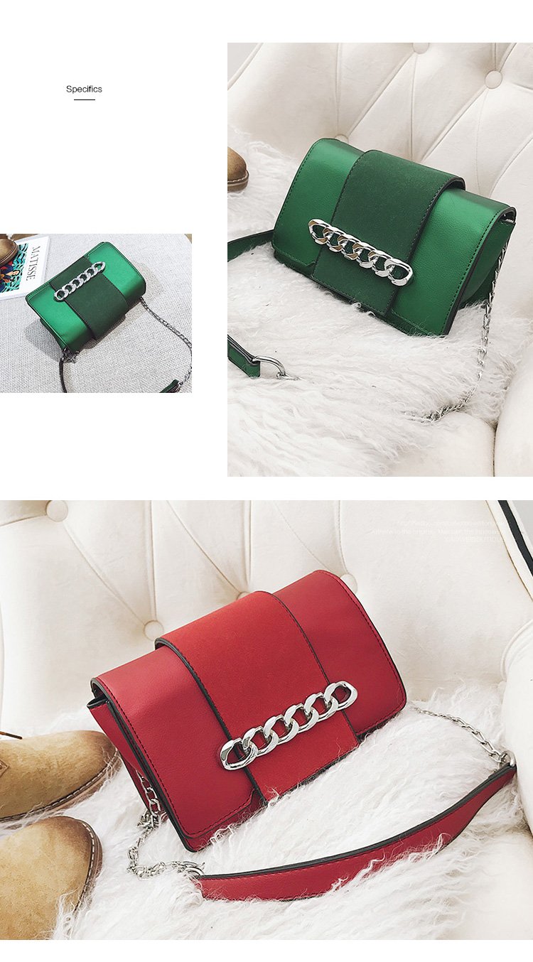 Fashion Red Chains Decorated Pure Color Shoulder Bag,Messenger bags
