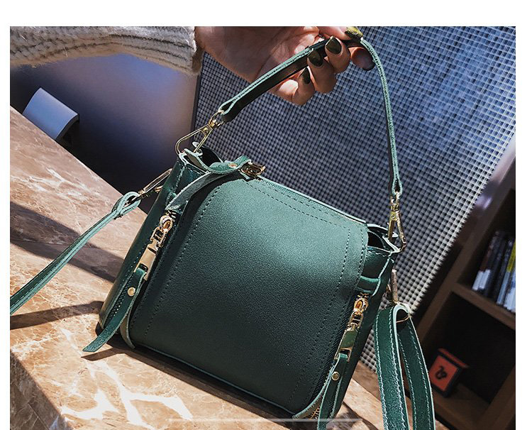 Fashion Green Double Zippers Decorated Pure Color Bag,Messenger bags