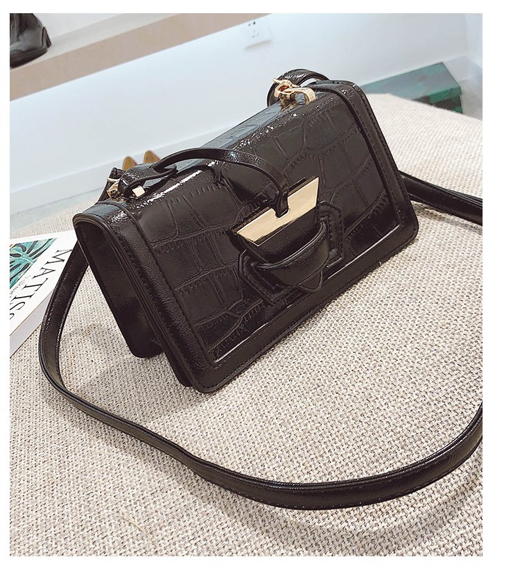 Fashion Black Triangle Shape Buckle Decorated Shoulder Bag,Messenger bags