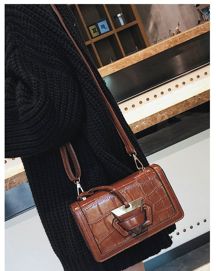 Fashion Dark Brown Triangle Shape Buckle Decorated Shoulder Bag,Messenger bags