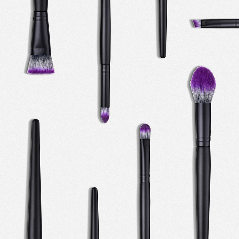 Fashion Black Round Shape Decorated Makeup Brush(5 Pcs),Beauty tools