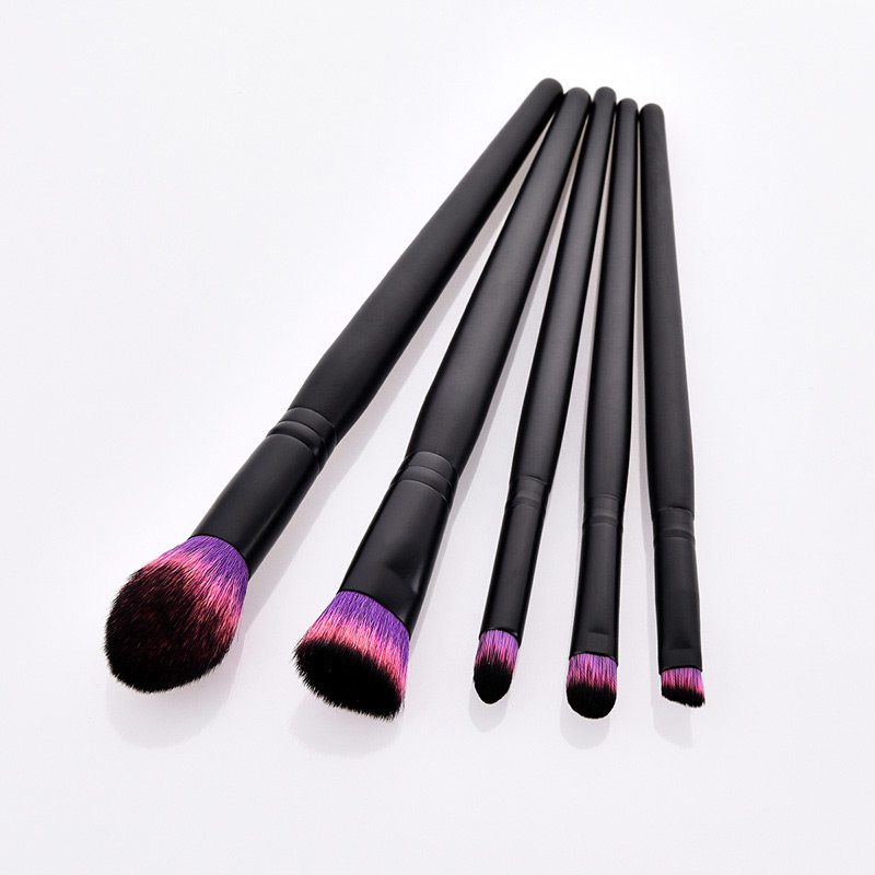 Fashion Black Round Shape Decorated Makeup Brush(5 Pcs),Beauty tools