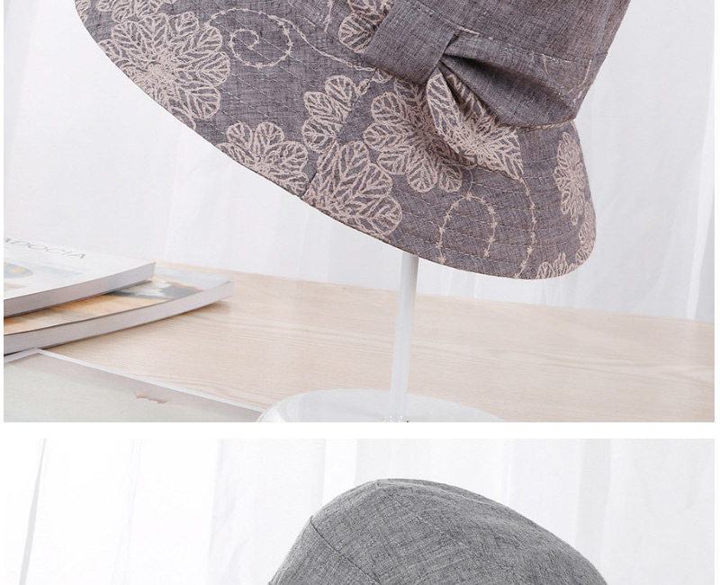 Fashion Gray Flower Pattern Decorated Hat,Sun Hats
