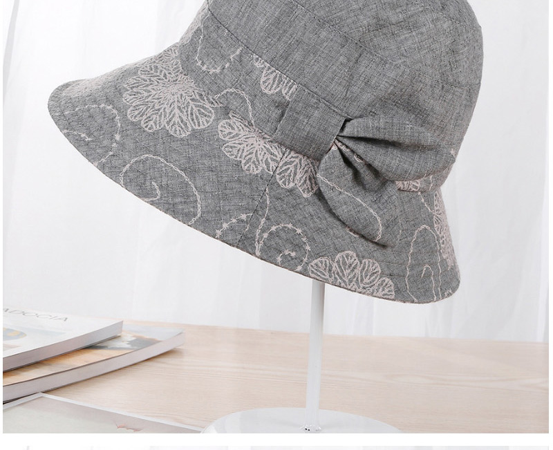 Fashion Light Gray Flower Pattern Decorated Hat,Sun Hats