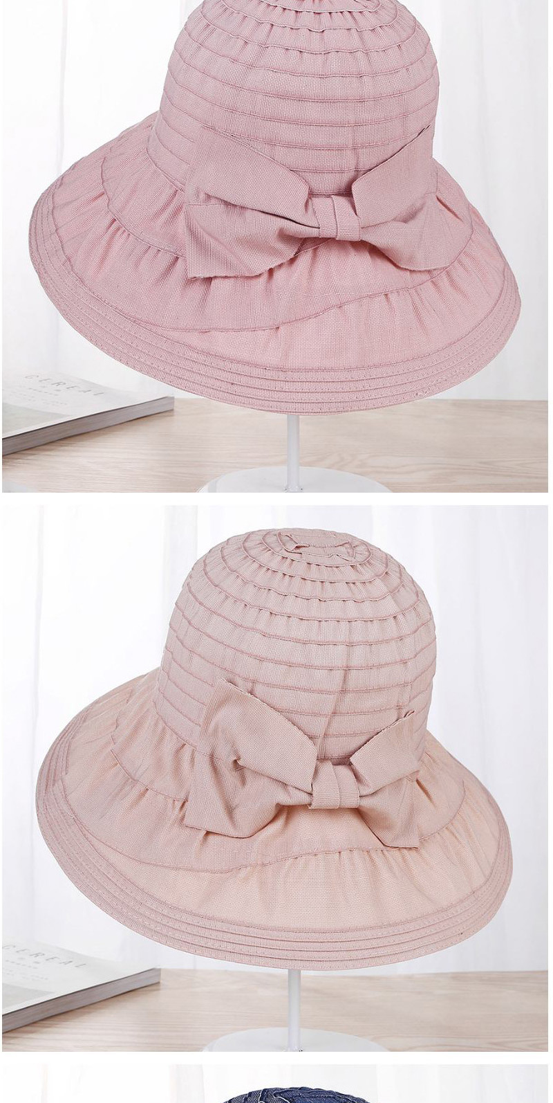 Fashion Pink Stripe Pattern Decorated Hat,Sun Hats
