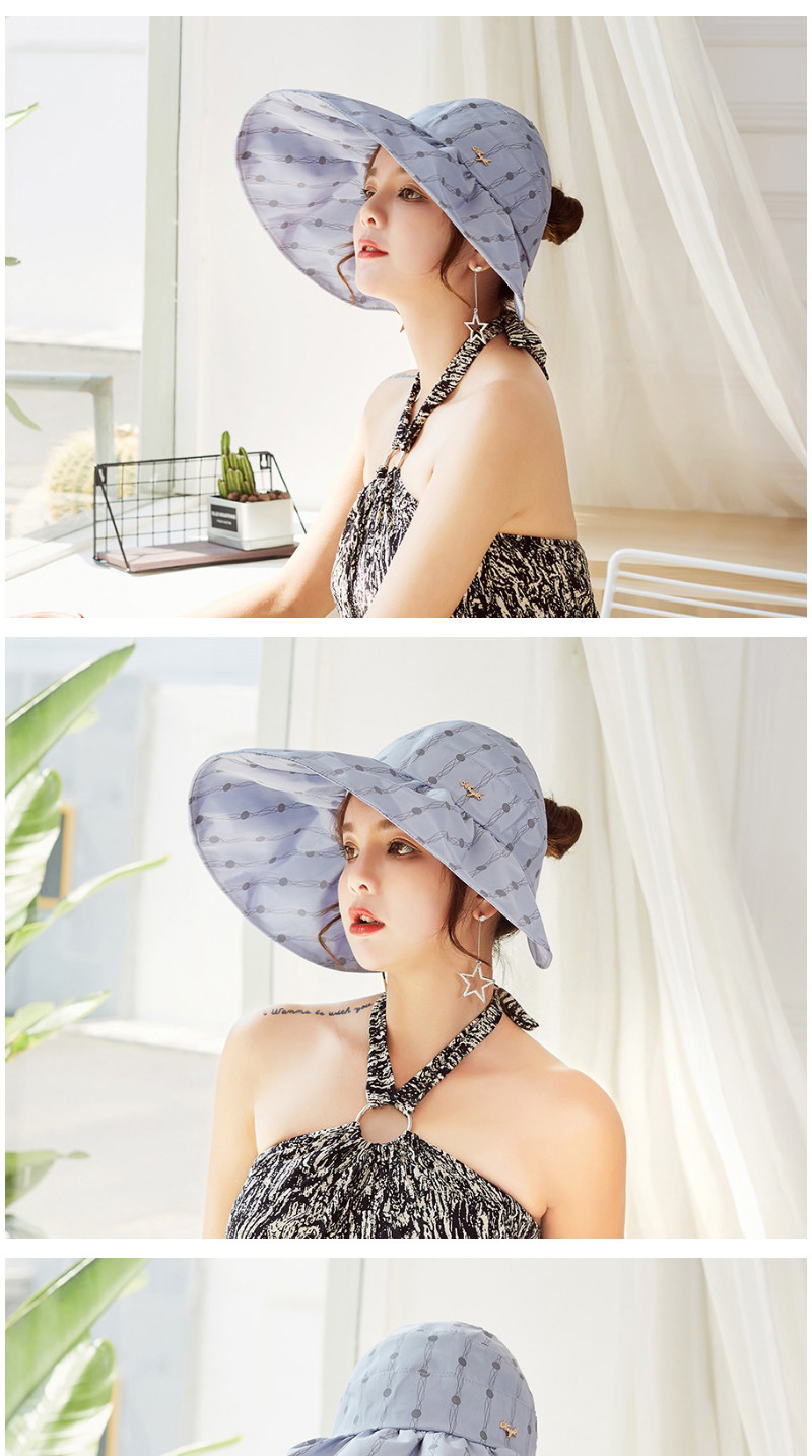 Fashion Gray Dots Pattern Decorated Hat,Sun Hats