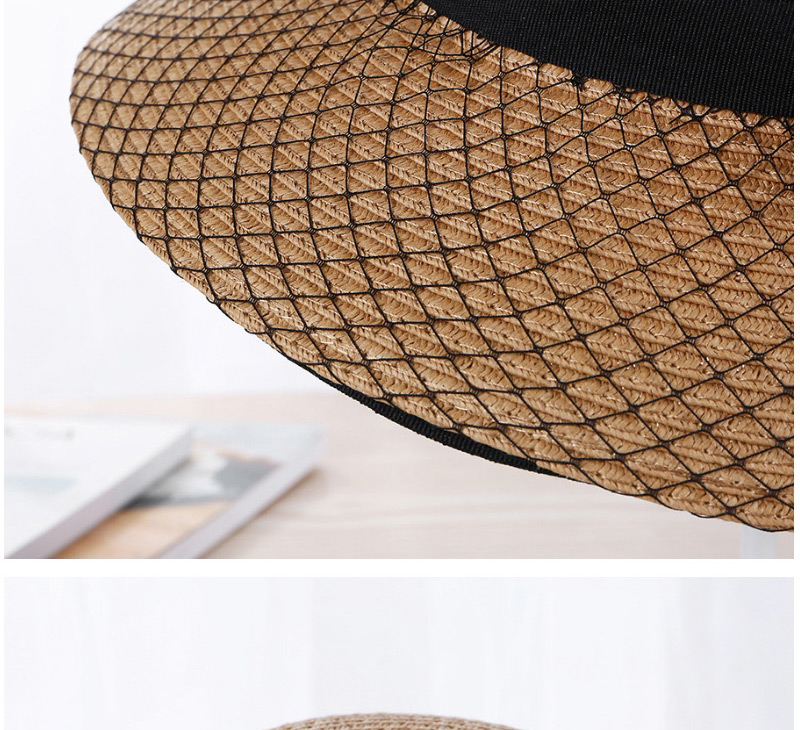 Fashion Beige Grids Pattern Design Hat,Sun Hats