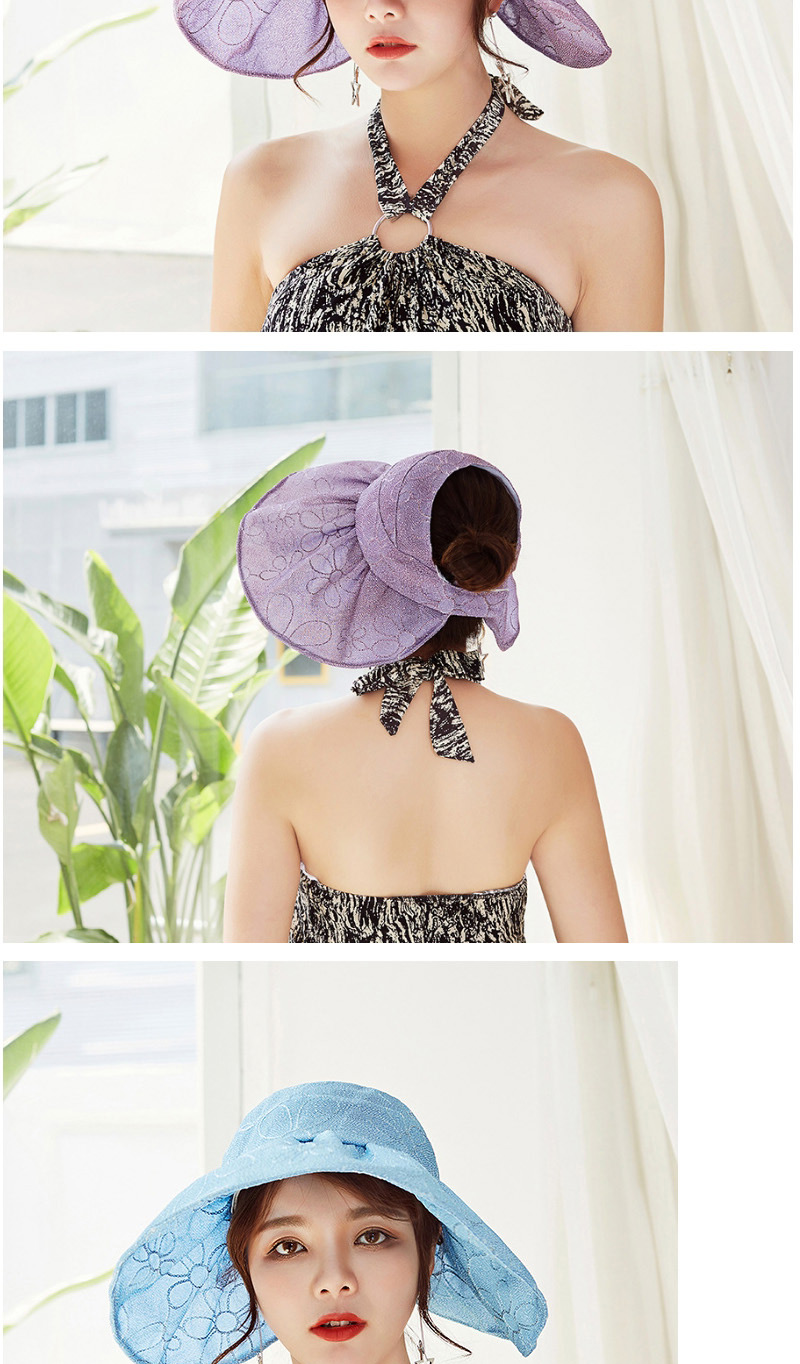 Fashion Purple Flower Pattern Decorated Hat,Sun Hats
