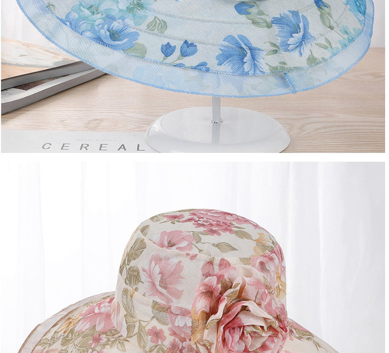 Fashion Blue Flower Shape Decorated Hat,Sun Hats