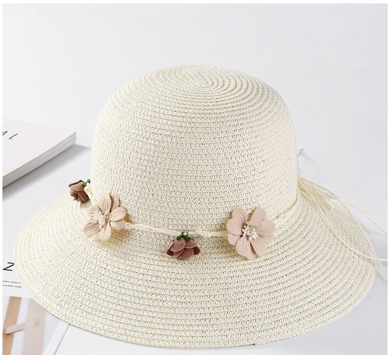 Fashion White Flower Shape Decorated Hat,Sun Hats