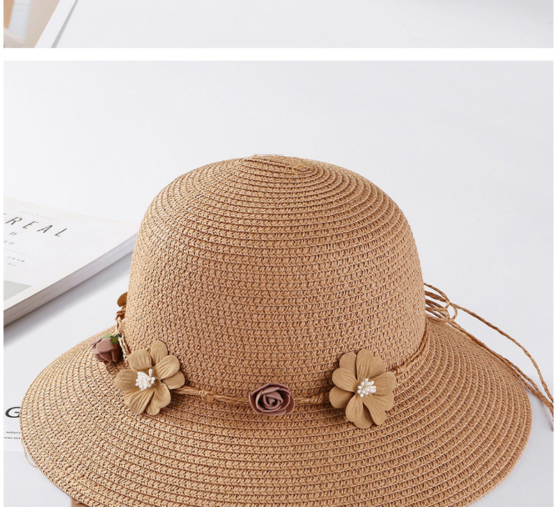 Fashion Beige Flower Shape Decorated Hat,Sun Hats