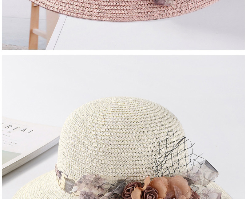 Fashion Khaki Flower Shape Decorated Hat,Sun Hats