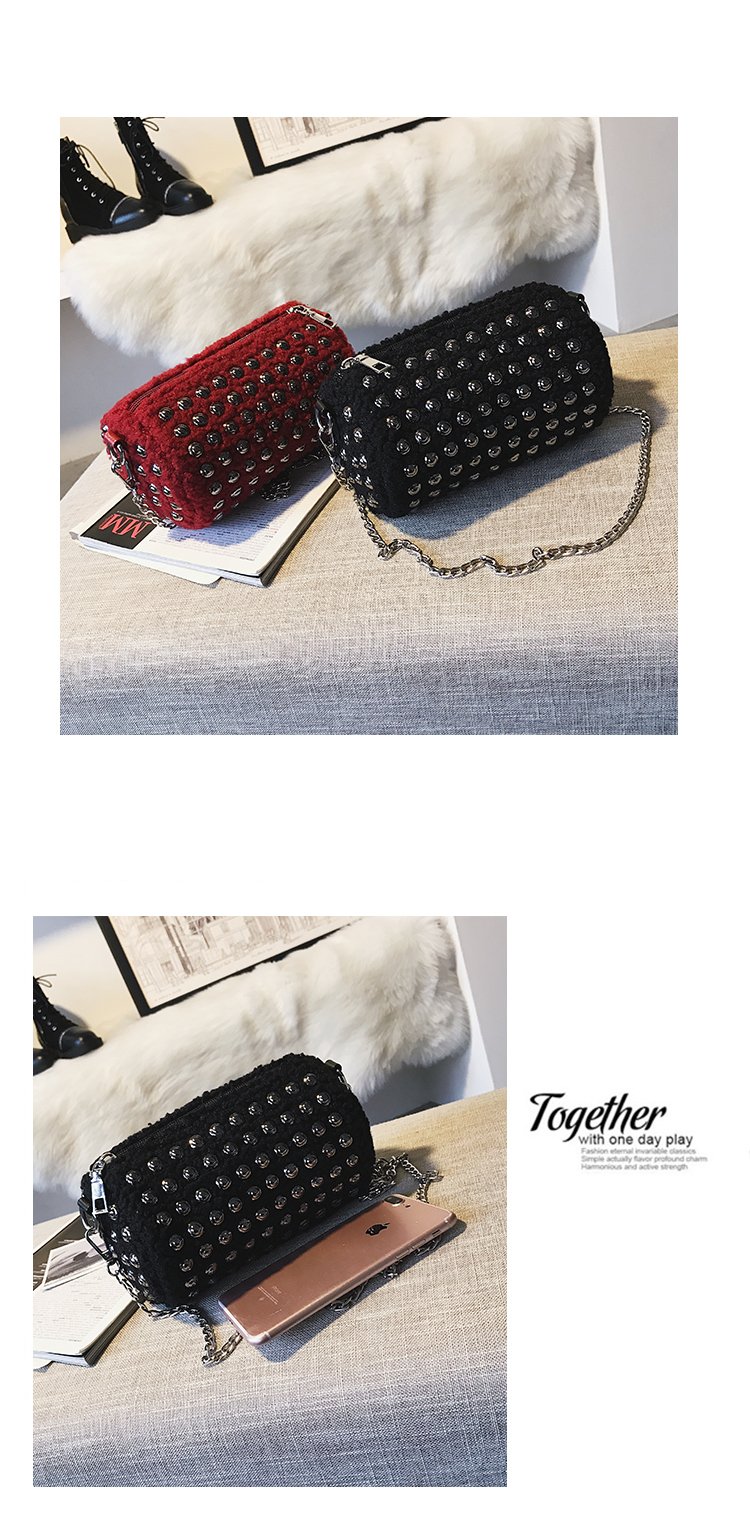 Fashion Red Rivet Decorated Bag,Messenger bags