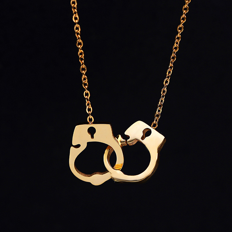 Fashion Silver Color Handcuffs Shape Design Necklace,Necklaces