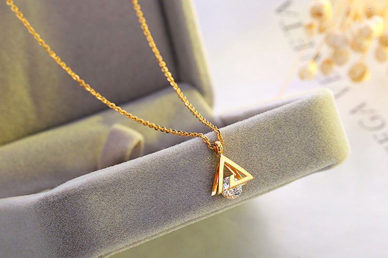 Fashion Gold Color Triangle Shape Design Necklace,Necklaces