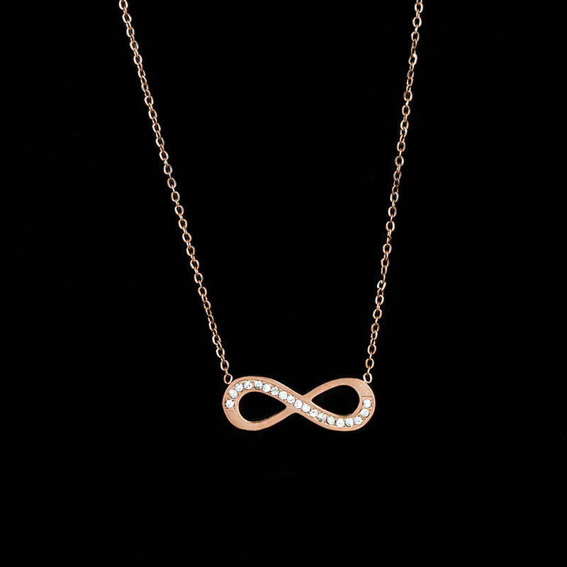 Fashion Rose Gold Full Diamond Decorated Necklace,Necklaces
