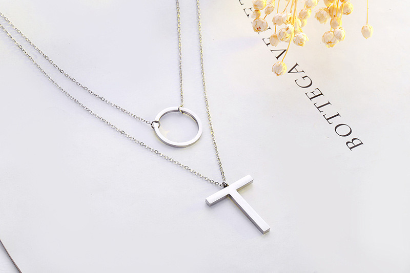 Fashion Silver Color T Letter Pattern Decorated Necklace,Necklaces