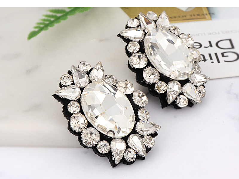 Fashion White Oval Shape Decorated Earrings,Stud Earrings
