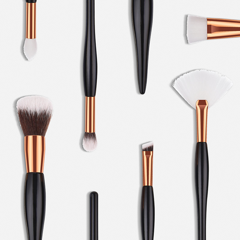 Fashion Black Round Shape Decorated Makeup Brush(6pcs),Beauty tools